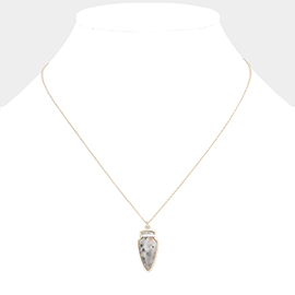 Semi Precious Stone Arrow Pendant Necklace