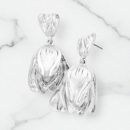 Metal Tulip Flower Earrings