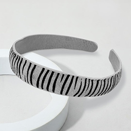 Zebra Pattern Genuine Leather Headband