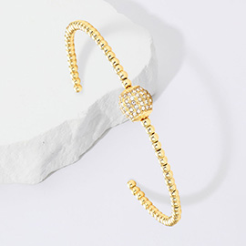 Stone Embellished Ball Cuff Bracelet