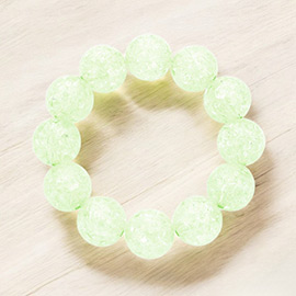 Cracked Lucite Ball Stretch Bracelet