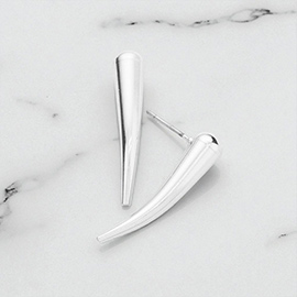 Brass Metal Horn Earrings