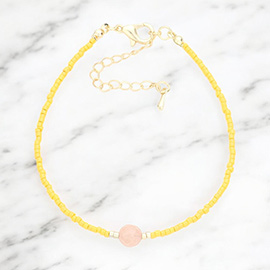 Natural Stone Accented Beaded Bracelet