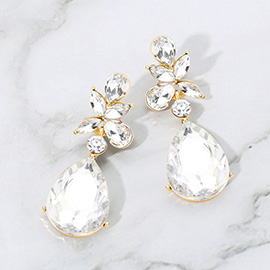 Teardrop Stone Dangle Evening Earrings