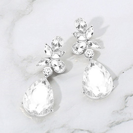 Teardrop Stone Dangle Evening Earrings