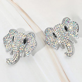 Stone Embellished Elephant Earrings