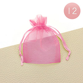 12PCS - 3 X 3.5 Ribboned Organza Gift Bags