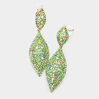 Marquise Rhinestone Clip on Earrings