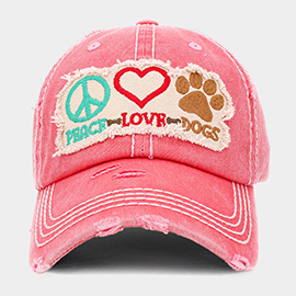 PEACE LOVE DOGS Message Vintage Baseball Cap