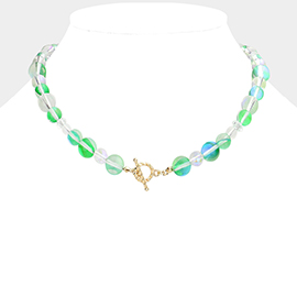 Colored Lucite Beaded Toggle Necklace