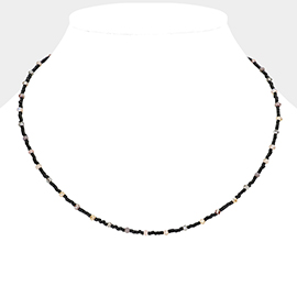 Faceted Bead Pointed Necklace