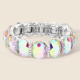 Oval Stone Stretch Evening Bracelet