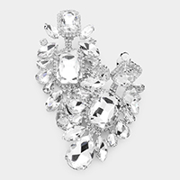 Multi Stone Embellished Evening Clip on Earrings