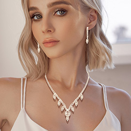 Rhinestone Pave Marquise Accented Necklace