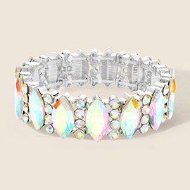 Marquise Stone Accented Stretch Evening Bracelet