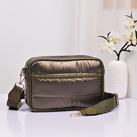 Solid Rectangle Puffer Crossbody Bag
