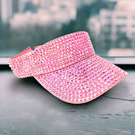Bling Studded Wide Brim Visor Hat