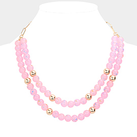 Paint Splash Beaded Double Layered Necklace