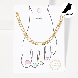 Gold Dipped Figaro Chain Anklet