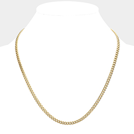 6 Diamond Cut Stainless Steel 20 Inch 4mm Cuban Metal Chain Necklace