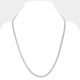 6 Diamond Cut Stainless Steel 24 Inch 4mm Cuban Metal Chain Necklace