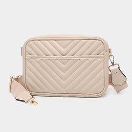 Chevron Patterned Rectangle Crossbody Bag