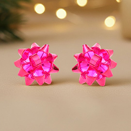 Christmas Gift Bow Stud Earrings