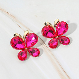 Teardrop Stone Butterfly Evening Earrings