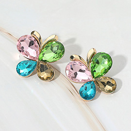 Teardrop Stone Butterfly Evening Earrings