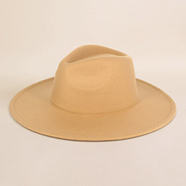 Structured Solid wide Brim Fedora Hat