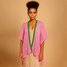 Chest Blocked Crochet Ruana Poncho