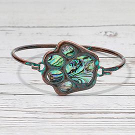 Antique Abalone Paw Bangle Bracelet