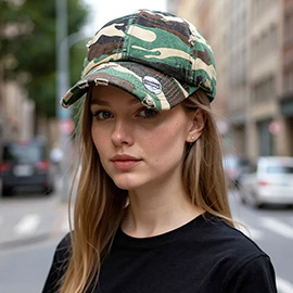 Camouflage Printed Vintage Baseball Cap