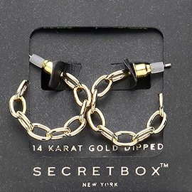 SECRET BOX_14K Gold Dipped Chain Link Hoop Earrings