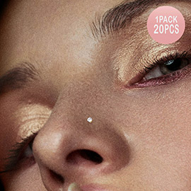 20PCS - 1.5mm Round Clear CZ Nose Pins