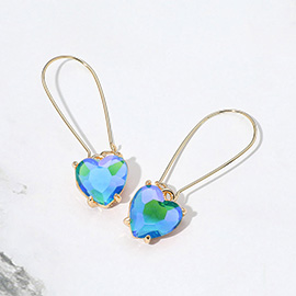 Heart Stone Cluster Dangle Earrings