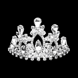 Marquise Teardrop Stone Cluster Embellished Princess Mini Tiara