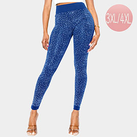 Plus Size High-Waisted Bling Studded Leggings