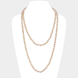 Faceted Beaded Long Necklace