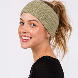 Fuzzy Cable Knit Headband