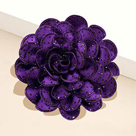 Bling Studded Flower Brooch Hair Clip