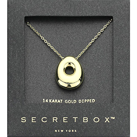 SECRET BOX_ -C- 14K Gold Dipped Bubble Initial Monogram Pendant Necklace
