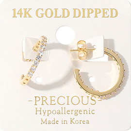 14K Gold Dipped Hypoallergenic Stone Paved Mini Hoop Earrings