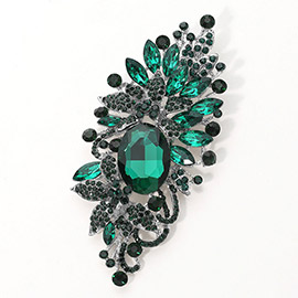 Floral Crystal Rhinestone Brooch / Pendant