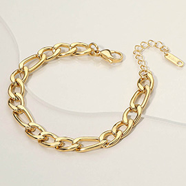 Stainless Steel Figaro Chain Bracelet