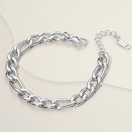 Stainless Steel Figaro Chain Bracelet