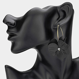 Metal Cut Out Flower Dangle Earrings