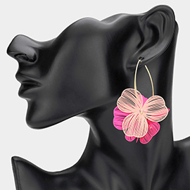 Metal Cut Out Flower Dangle Earrings