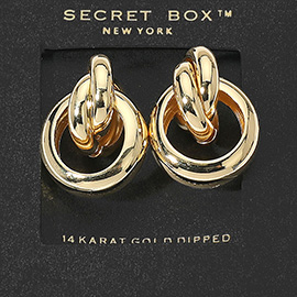 SECRET BOX_14K Gold Dipped Door Knocker Earrings