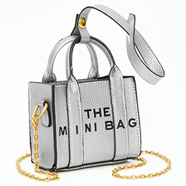 THE MINI BAG Message Pointed Faux Leather Bag Charm / Mini Bag / Crossbody Bag